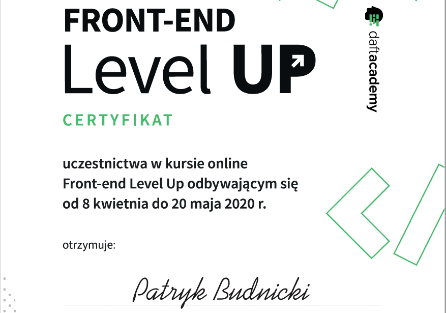 Certyfikat Daft Academy